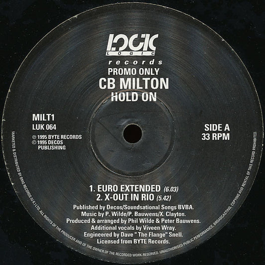 CB Milton : Hold On (12", Promo)