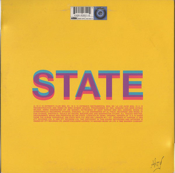 808 State : 10 x 10 (10", Single, Blu)