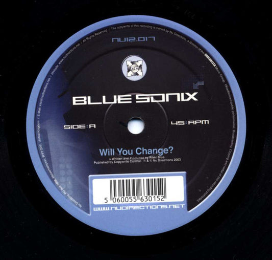 Blue Sonix : Will You Change? / Body Language (12")