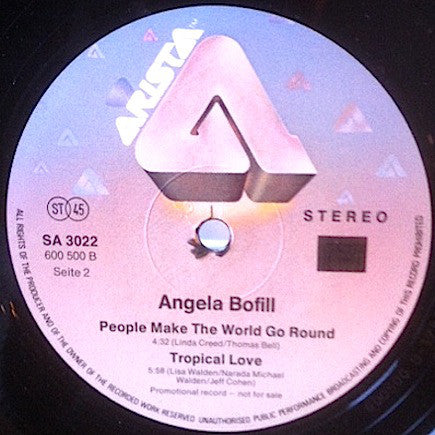 Angela Bofill : Holdin' Out For Love (12", Promo)