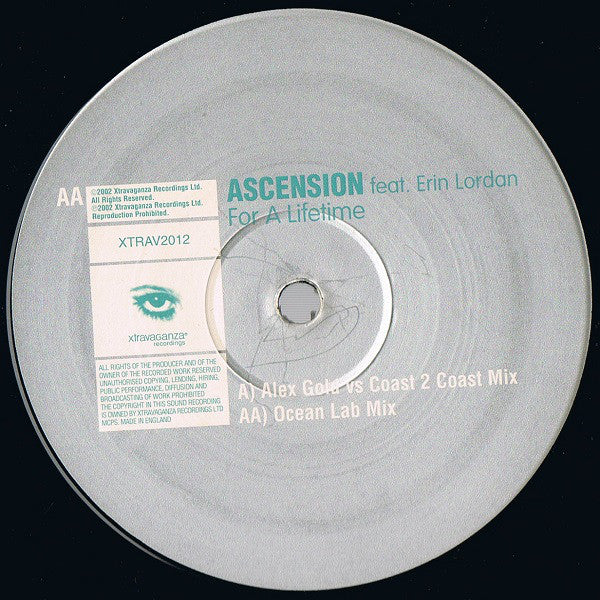 Ascension Feat. Erin Lordan : For A Lifetime (12")