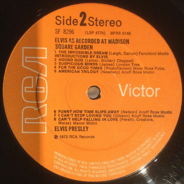 Elvis Presley : As Recorded At Madison Square Garden (LP, Album)