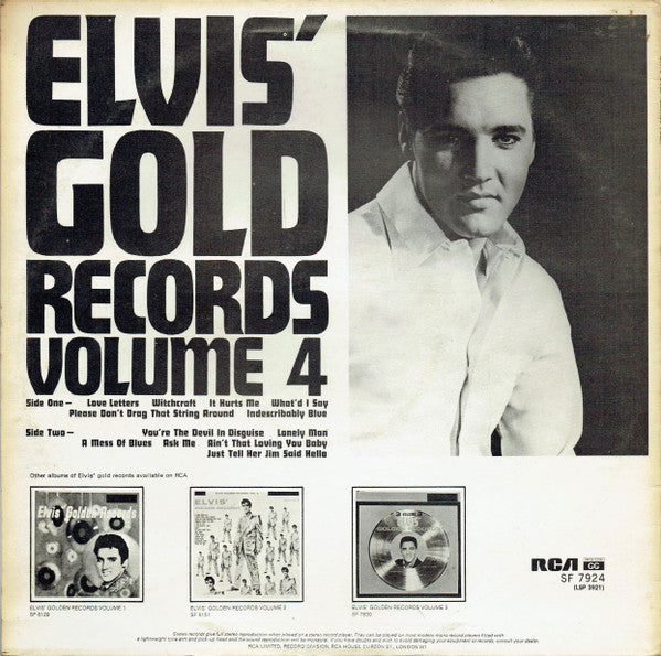 Elvis Presley : Elvis' Gold Records - Volume 4 (LP, Comp, RE)