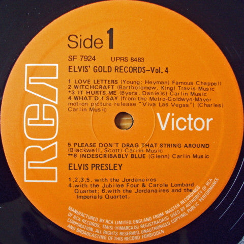 Elvis Presley : Elvis' Gold Records - Volume 4 (LP, Comp, RE)
