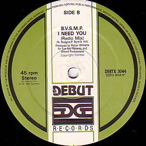 B.V.S.M.P. : I Need You (12")
