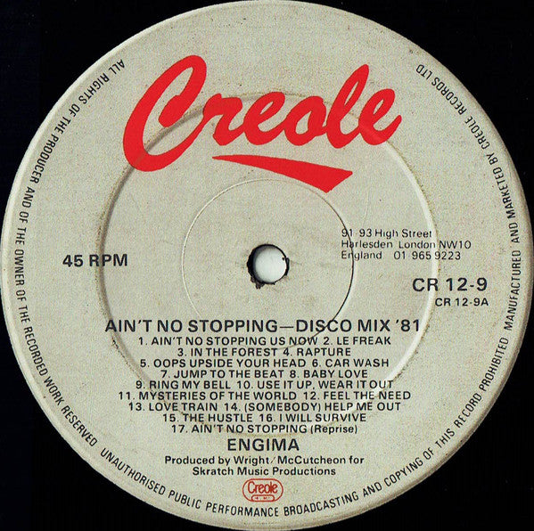 Enigma (2) : Ain't No Stopping Disco Mix '81 (12", Single)