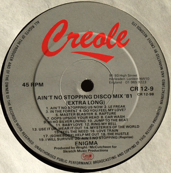 Enigma (2) : Ain't No Stopping Disco Mix '81 (12", Single)