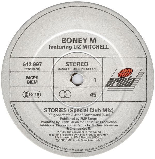 Boney M. : Stories (12", Maxi)