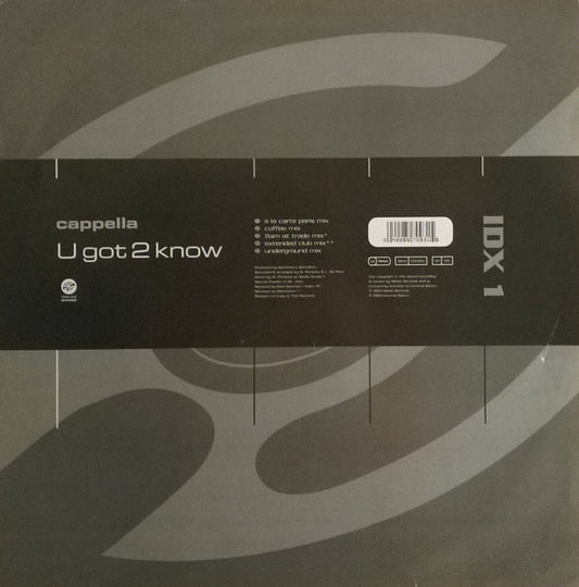 Cappella : U Got 2 Know (12")