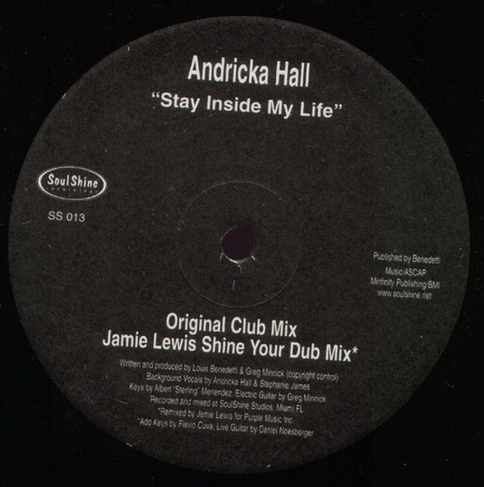 Andricka Hall : Stay Inside My Life (12")