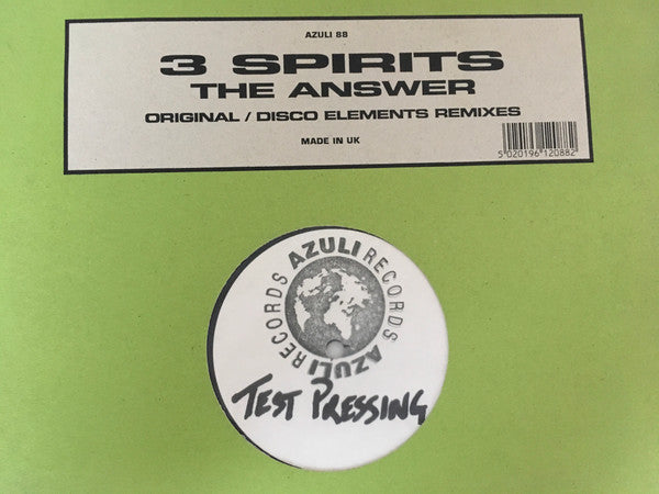 3 Spirits : The Answer (Original / Disco Elements Remixes) (12", TP)