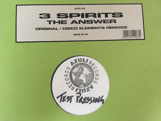 3 Spirits : The Answer (Original / Disco Elements Remixes) (12", TP)