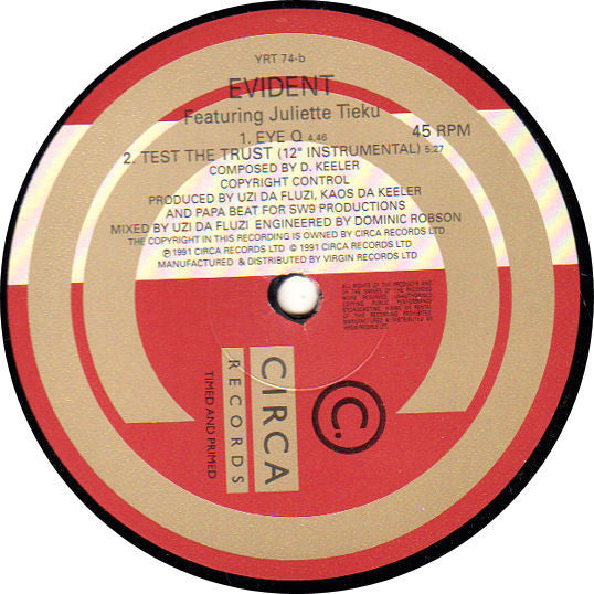 Evident Featuring Juliette Tieku : Test The Trust (12")