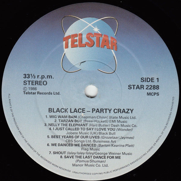 Black Lace : Party Crazy (30 Great Party Icebreakers) (LP, Album)