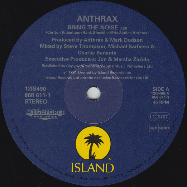 Anthrax : Bring The Noise (12", Single)