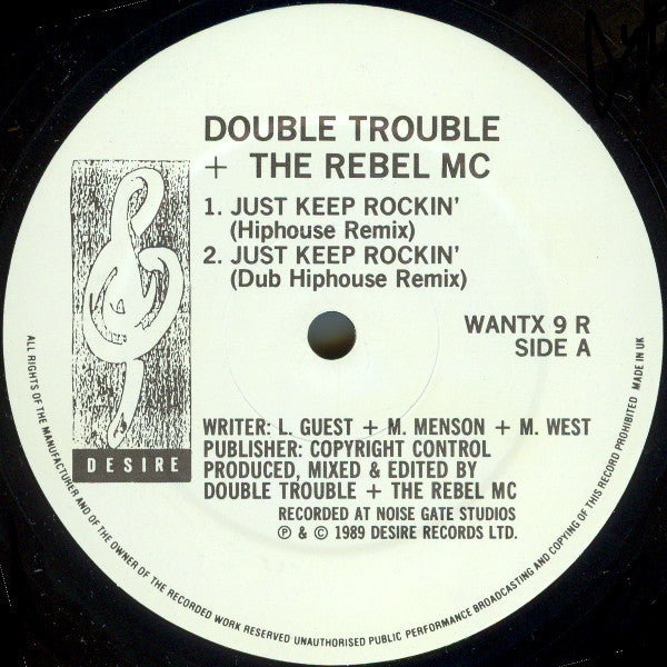 Double Trouble + Rebel MC : Just Keep Rockin' (Remix) (12")