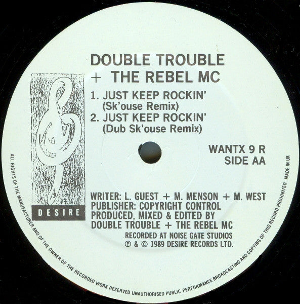 Double Trouble + Rebel MC : Just Keep Rockin' (Remix) (12")