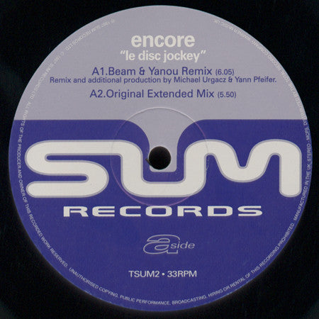 Encore! : Le Disc Jockey (12")