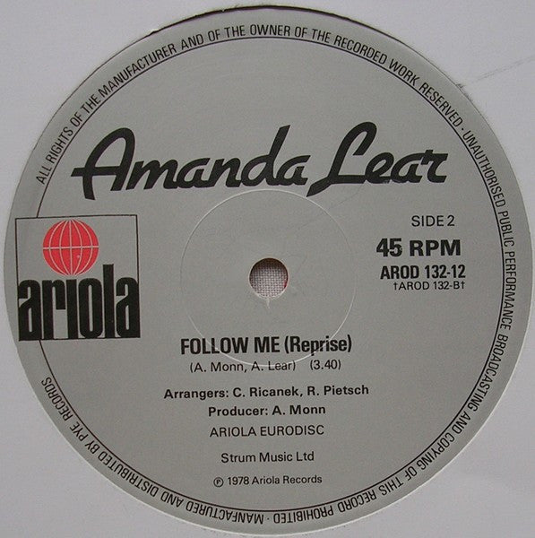 Amanda Lear : Run Baby Run (12", Single, Ltd, Red)