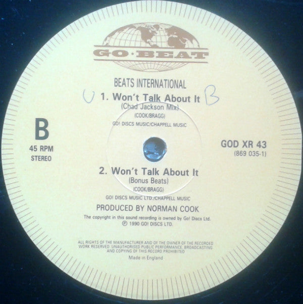 Beats International : Won't Talk About It (The Frankie Foncett & Chad Jackson Remixes) (12")