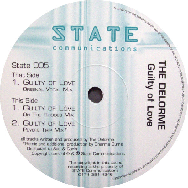 The Delorme : Guilty Of Love (12")