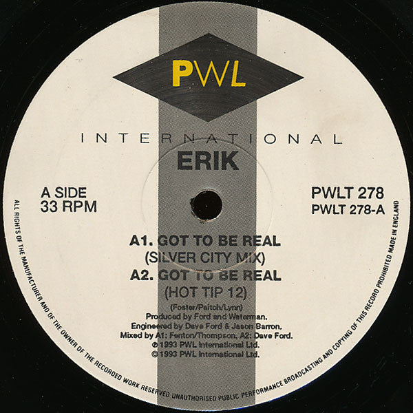 Erik (2) : Got To Be Real (12")