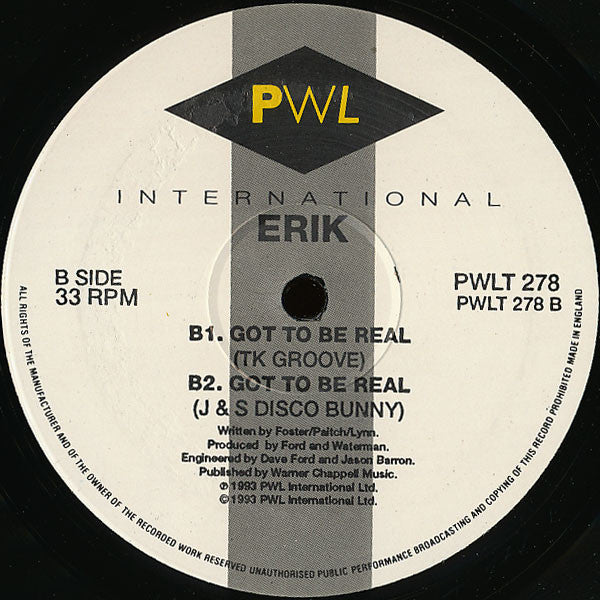 Erik (2) : Got To Be Real (12")
