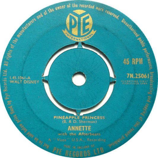 Annette (7) : Pineapple Princess (7", Single, Mono)