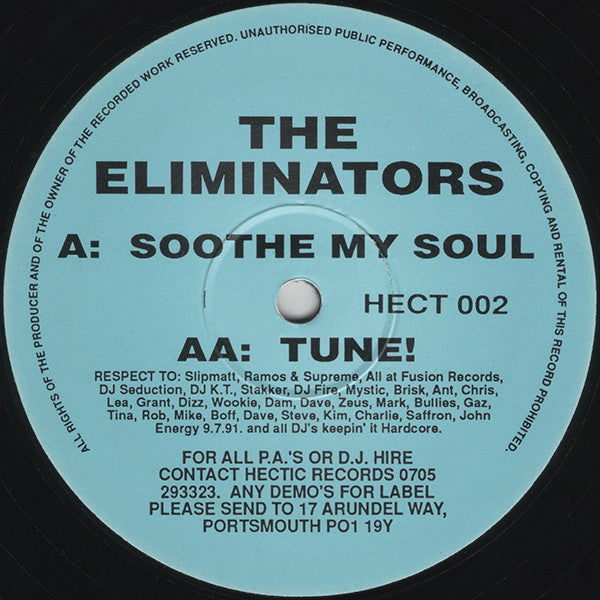 The Eliminators (2) : Soothe My Soul / Tune! (12")