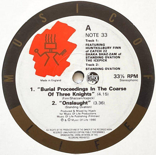 The 3 Knights / Standing Ovation : Burial Proceedings In The Coarse Of Three Knights / Onslaught (12")