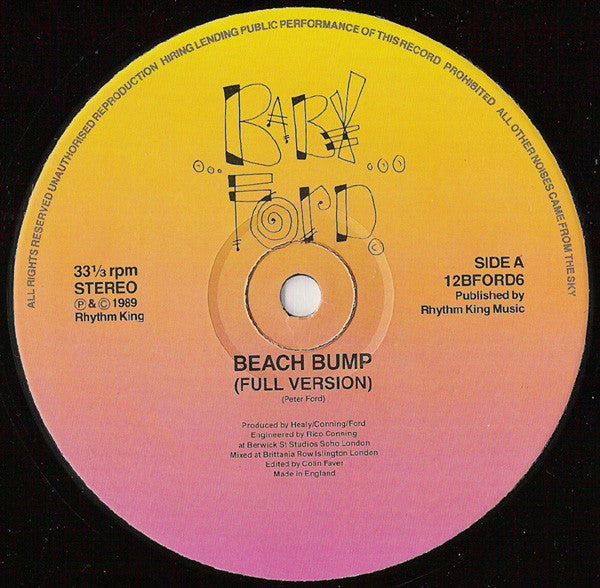 Baby Ford : Beach Bump (12", Single)