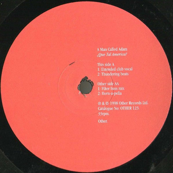 A Man Called Adam : ¿Que Tal America? (12")