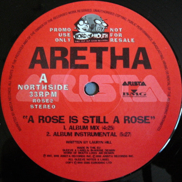 Aretha Franklin : A Rose Is Still A Rose (12", Promo)